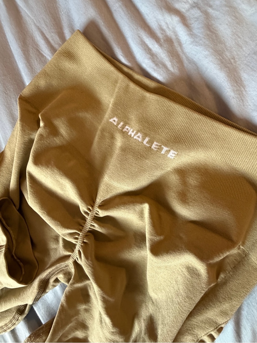 Alphalete Ruched Leggings in Mustard Yellow